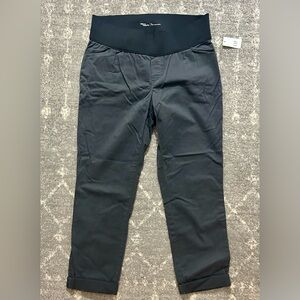 GAP Best Girlfriend Maternity Women's Dark Gray Chinos Size 6 Elastic Waist NWT